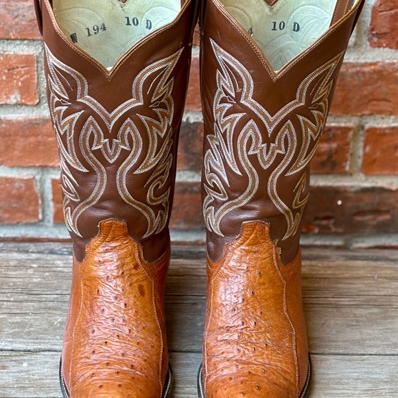 Cowtown Other - Cowtown Men's Full Quill Ostrich Brown Tan Western Cowboy Boots Sz 10D